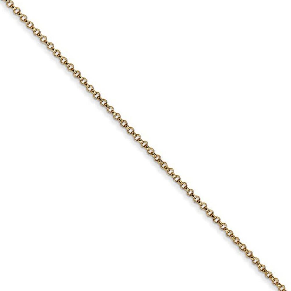 1.15mm 14k Yellow Gold Solid Rolo Pendant Chain Necklace, 16 Inch